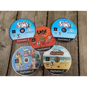 5X The Sims PS2 Game Lot Urbz Castaway Sims 2 Pets Sims PlayStation 2 Video Game